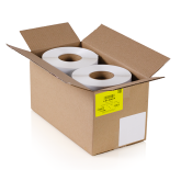 4" x 6" White Direct Thermal Labels - 3" Core, 1000 per Roll, 4 Rolls per Case (4000 Count)